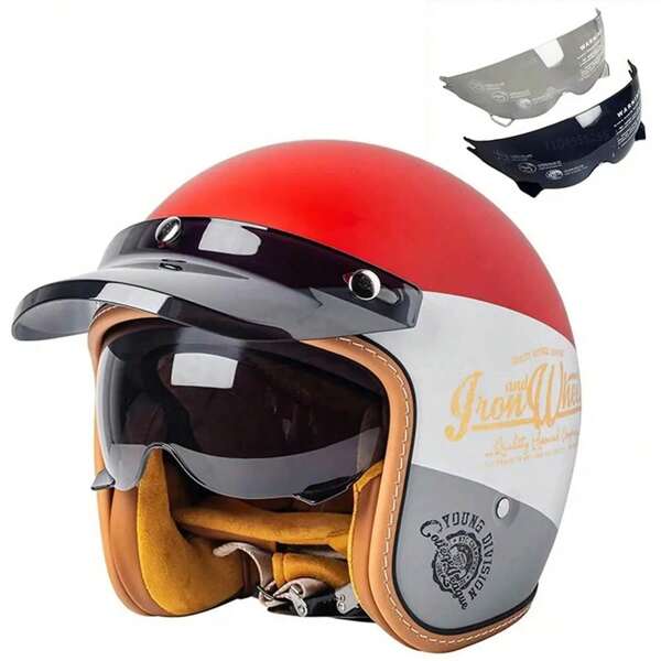 Motorcycle Helmet Retro Casco Moto Helmets Summer Motorbike Helmet German Style Half Face Helmets Vintage Casco Moto Riding Protective Accessories Cycling Helmet Racing Protection Motorcycle Equipment Rider Gifts
