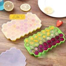 1pc Silicone Honeycomb Ice Cube Tray With Lid, 37-Grid Silicone Ice Mold, Ice Cube Tray