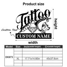 1 pezzo di Decorazione da parete in metallo personalizzata - Targa personalizzata con nome dello studio per la casa, per la decorazione della stanza degli uomini e dell'officina - Design versatile per appendere - Regalo perfetto per gli amanti dei tatuaggi, decorazione di San Valentino, decorazione di San Valentino