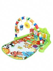 Baby Kick Klavier Fitness Puppe, 0-36 Monate Neugeborenes Kleinkind Bildungszentrum Musik Matte, Multi-sensorische Entwicklung Arm, Bein & Tastspiel Pad, Cartoon Charakterdesign Geschenk (Aufhängeringe Farbe zufällig, benötigt 3 AAA Batterien)