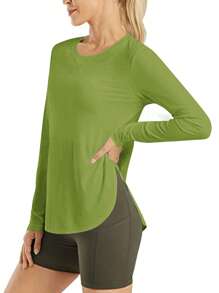 Top fitness da donna, maglia rapida asciugatura per running, palestra e allenamento, maglietta compressiva elastica come strato base