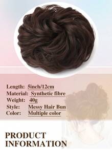 Synthetic Messy Bun Hair Pieces, Curly Wavy Bun Hair Band, Suitable For Women's High Bun Ponytail Hair Pieces