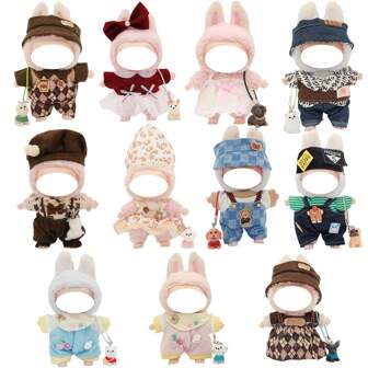 Labub Clothing Outfit (Without Doll) Suitable For 17cm Doll Clothes/Dress Accessories,Labbu Clothes ,Doll Accessories.Unique Chest Badge