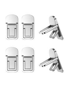 4/2PCS Mini Foldable Laptop Stand, Portable Computer Keyboard Riser With 2 Adjustable Angles, Self-Adhesive Invisible Notebook Stand And Keyboard Lift For Desk