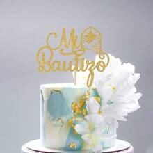 1pc/3pcs/5pcs Communion Baptism Cross Cake Topper,For Communion Baptism Shower Party Cake Decoration Supplies