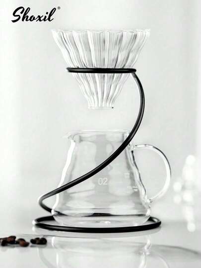 shoxil 1pc S-Shaped Coffee Dripper Stand, Elegant Iron Filter Cup Holder, Coffee Accessories