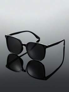 Masculinos Pretos com Armação Geométrica em Plástico e Lentes Coloridas - Estilo Moderno e Simples - Acessórios Básicos para Dirigir, Jogar Golfe, Usar no Escritório, Pescar e para o Trabalho - Multicolorido - Ver 1