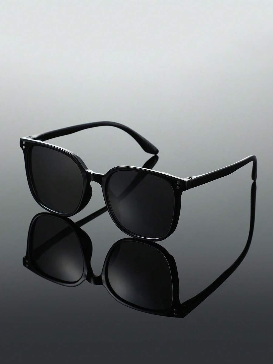 Masculinos Pretos com Armação Geométrica em Plástico e Lentes Coloridas - Estilo Moderno e Simples - Acessórios Básicos para Dirigir, Jogar Golfe, Usar no Escritório, Pescar e para o Trabalho - Multicolorido - Ver 1