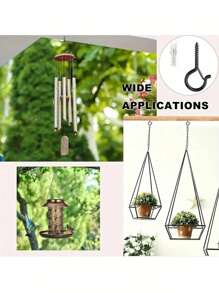 10pcs Heavy Duty Ceiling Cup Hooks For Indoor & Outdoor Use - Hanging Plant Hooks, Screw, LED Party Lights, Garage Wind Chimes Home Bathroom Decor