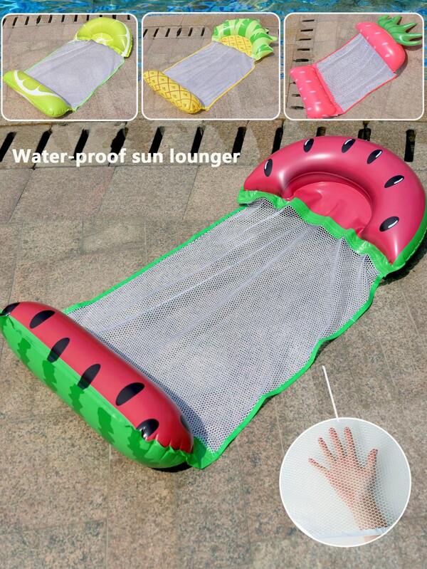 Rede aquática inflável em formato de fruta para adultos, 1 peça, espreguiçadeira flutuante para piscina e praia, presente de verão perfeito para piscina, acessórios para piscina, boia para piscina, piscina, inflável para piscina, festa na piscina