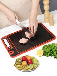 1pc Small/Large Reversible Multifunctional Cutting Board, PP Aluminum Alloy Kitchen Cutting Board, Stainless Steel Chopping Board, Kitchenware For Cutting Fruits & Meats, Outdoor Cutting Board