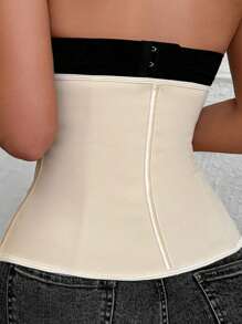 Gaine de taille Contrôle du ventre, nouvelle arrivée, shape du corps en latex à 13 baleines avec fermeture éclair extérieure et boutonné intérieur, fermetures éclair dorées