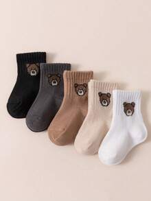 10 Pairs Baby Cute Bear Socks, Mid-Calf Socks For Boys, Suitable For Spring, Autumn, And Winter - Multicolor - View 5