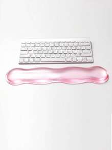 1 Set Crystal Clear Wave Shape Wrist Rest Pad For Mouse Pad, Keyboard Palm Rest, Wrist Support Cushion - Cool & Comfortable