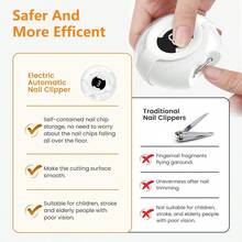 Electric Nail Clipper: Automatic 3 - Speed Trimmer With Trim & Polish, LCD, Built - In Light, Storage, USB Charge - For All Ages, Ideal For Home & Travel (Orange, White)