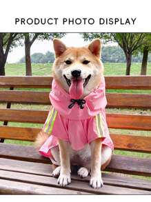 Reflective Dog Rain Poncho, Convenient Outdoor Pet Rain Jacket