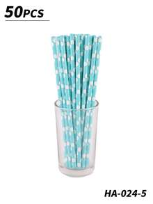 1 Packung mit 25/50/100 Stück Einweg-Papierstrohhalmen, mehrfarbiges Farbverlauf-Punktmuster, geeignet für Party, Restaurant, Desserts, Milchtee, Saft, DIY Dekorationen, Schulmaterial