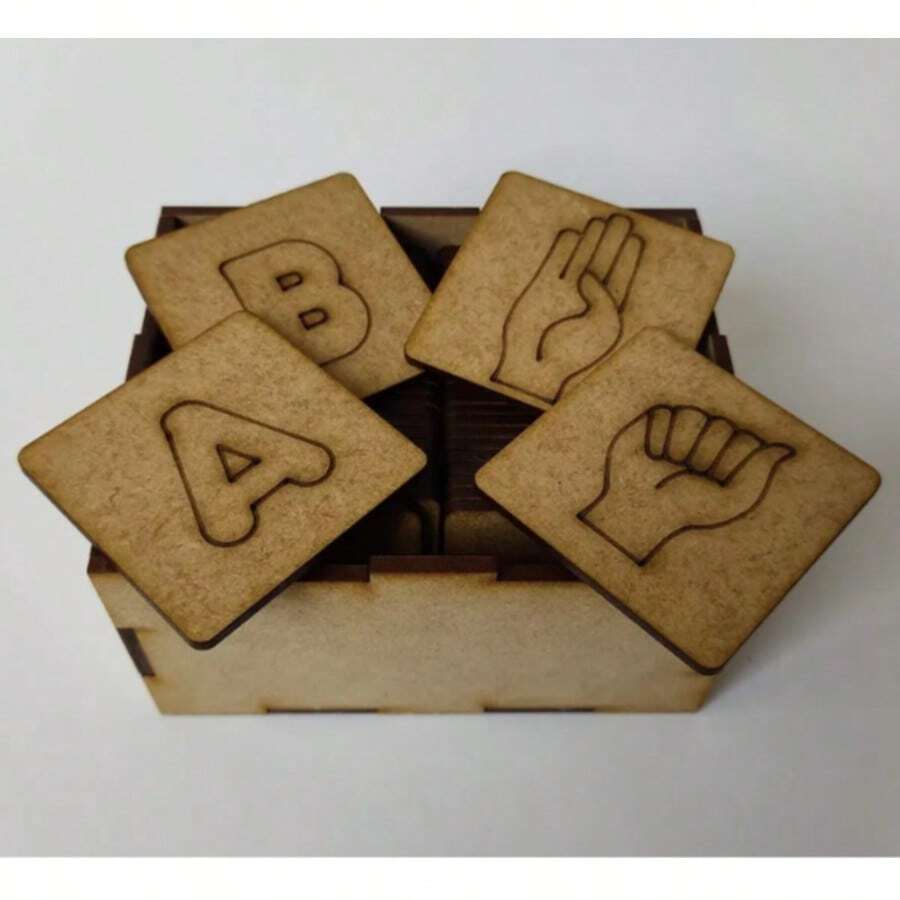 Abecedario LSM didáctico Lenguaje de señas Mexicano ABC - Beis - Ver 1