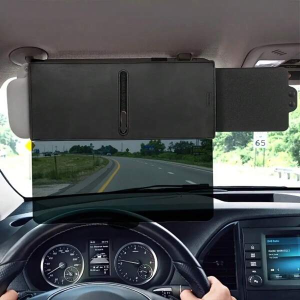 1PC Car Sunshade--Polarized Sun Visor For Car With Zipper Slider, Upgraded Car Sun Visor Extension With PC Lens And Side Sunshade,Anti-Glare Car Visor For Safe Driving,UV-Filtering/Protection