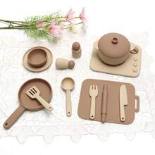 Children's Play Kitchen Toy Set, Silicone Chewable Realistic Kitchen Utensils, Educational Gift For Kids - Multicolor - View 8