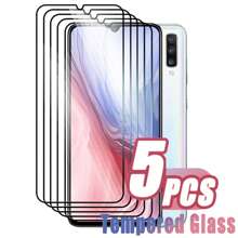 5 stuks gehard glas compatibel met Galaxy A30 A40 A50 A70 A80 A90 Full Cover beschermende schermbeschermerfolie op Galaxy A10 A20 S