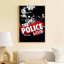 1 件摇滚乐队警察经典复古海报帆布画海报艺术现代家居客厅卧室装饰墙艺术礼物可选框架 - 彩色 - 查看 79