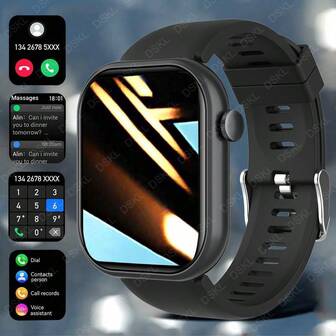 智能手表，无线通话/拨号，多种运动模式，适合男女，运动手表，自定义壁纸，节日礼物，生日礼物