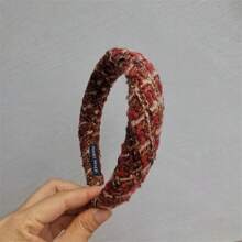 Autumn/Winter Style High Top Small Fragrance Headband Tweed Sponge Headband Braided Plaid Hairpin Vintage Hair Accessories Hairband Hair Hoop