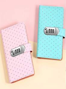 Password Locked Transparent Cash Storage Diary Book, 6-Colors Available, Girls' Favorite, Secure Storage For Cash, Coins, Bills, INS Style Colorful Saving Book, Gift For Girlfriend's Birthday