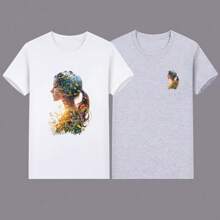 1/2/3PCS Double Explosion Landscape Printed Iron-On Patches, Hot Stamping Fashion Bestselling Items, Suitable For Clothing, Bags, Hats, Pillows And Other Accessories