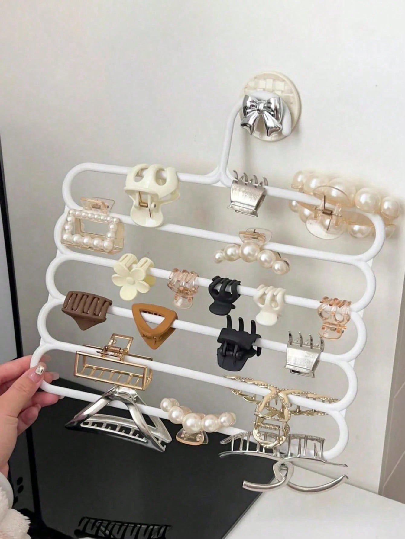 3 قطع/قطعة واحدة رف تنظيم مشابك الشعر، رف تخزين مت...