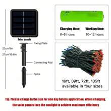 20-300 LED Solar Powered Outdoor Lights, IP65 Waterproof, 8 Flashing Modes, Suitable For Home, Garden, Patio, Camping Decor