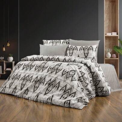 [Hergestellt in der Türkei] Weiche Baumwollmischung 3/4 Stücke Bettwäsche-Set | 160*220 / 220*240 Bettbezug + 180*240 / 240*260 Spannbetttuch + 50*70 Kissenbezug(e) | Minimalistisches & gemütliches Design