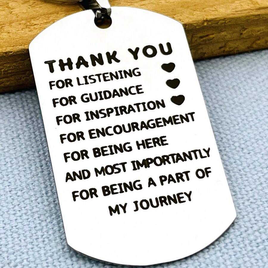 Thank You Gift Graduation Gift Keychain For Mentor Boss Supervisor Teacher Leaving Going Away Retirement Keyring For Colleague Coworker Car Accessories Bag Charm Backpack For School - Silver - View 1