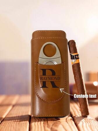1 Pieza Estuche de viaje para puros personalizado, Funda personalizada para puros con cortador, Regalo para papá, esposo, novio, padrinos, jefe, padre, cualquier amante de los puros en el Día del Padre, cumpleaños, aniversario, San Valentín, Navidad, Acción de Gracias, Año Nuevo y otras festividades