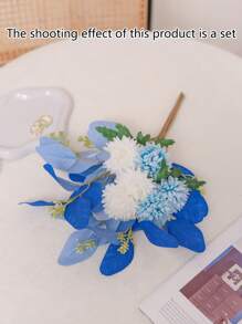 1 Stück (7 kleine Zweige) 30cm (H) Künstliche Kugel-Chrysantheme Heim Wohnzimmer Hochzeit Geburtstag Party Tischdeko, Herbst Deko
