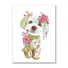 1pc Colorful Cat Dog Rabbit Tiger Animal Canvas Painting Nursery Poster Wall Art Printing Pink Flower Pictures Kid Room Optional Frame ,Wall Art With Frame