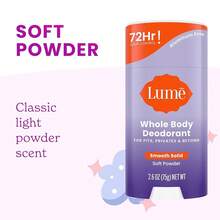 Lume Whole Body Deodorant - Smooth Solid Stick - 72 Hour Odor Control - Aluminum, Baking Soda And Skin  - 2.6 Ounce (Pack Of 2) (Soft Powder) - Phấn mềm & Cây xô thơm oải hương - Xem 6