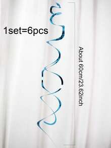 6pcs Solid Hanging Swirl Decoration,Christmas - Teal Blue - View 10