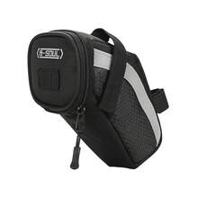 B-bolsa pequeña para SILLÍN de bicicleta, bolsa trasera para asiento de ciclismo, Kit de accesorios, herramienta reflectante, color negro, 1L QCDY - Negro - Ver 2