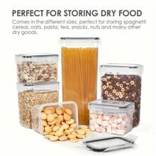 THELIFE Set Di 15 Contenitori Per Alimenti Ermetici Per Organizzare Cucina E Dispensa, Senza Bpa, Barattoli In Plastica Con Coperchio, Perfetti Per Cereali, Farina E Zucchero - Etichette Bonus, Marcature - Lavabile In Lavastoviglie
