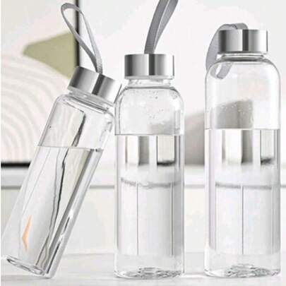 1pc Transparent Portable Outdoor Sports Plastic Water Bottle