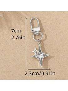 1 pieza Llavero con decoración de estrella estilo Y2K, llavero de metal para mochila, carro, accesorio para audífonos, regalo de llavero de mujer, recuerdo, accesorio para carro, bolso, escuela