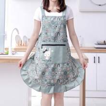 1pc Restaurant Chef Apron And Waiter Work Half Body Apron, Household Waterproof, Stain Resistant, Wear-Resistant Apron, Suitable For Home Kitchen Cooking, Restaurant Waiter, Coffee Shop, Milk Tea Shop Work Clothes, Two Styles And Three Colors To Choose From (Long/Short)