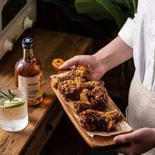 Acacia Wood Hanging Cutting Board, Can Be Used As Charcuterie Board, Steak Platter, Serving Tray For Cheese, Meat, Bread, Desserts, Burgers, Fruits And Vegetables, With Handle, Suitable For Home, Dorm, Kitchen, Random Wood Grain Color