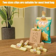 Cartoon Fresh And Simple Potato Chip Bag Clip - Heavy Duty Plastic Food Storage Sealer, Bread Food Bag Clip, Strong Sealing Snack Bag Sealer, Fresh Bag Tea Sealing Artifact Plastic Clip, Convenient Tea Snack Sealing Clip, Suitable For Kitchen And Restaurant Sealing Clip