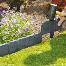 10 pezzi di recinzioni da giardino di alta qualità e spesse, adatte per cortile, prato, patio, recinzione decorativa in plastica con incastri senza scavo per prati e sentieri, facile da installare come decorazione recintata