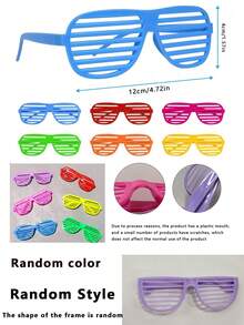 12片/6片复古80/90年代百叶窗款式，霓虹色百叶窗，百叶窗，派对礼品填充物，新奇服装配饰，适合夜间派对、生日装饰、派对和音乐节、海滩配饰，多种颜色可选，派对礼品，毕业典礼，迪斯科生日装饰，万圣节装饰，万圣节派对用品，圣诞节装饰，圣诞节派对用品