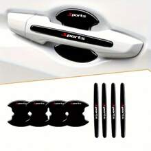 8Pcs Sports Car Door Handle Scratch Protection Stickers, Protective Film For Most Vehicles, Car Paint Protection