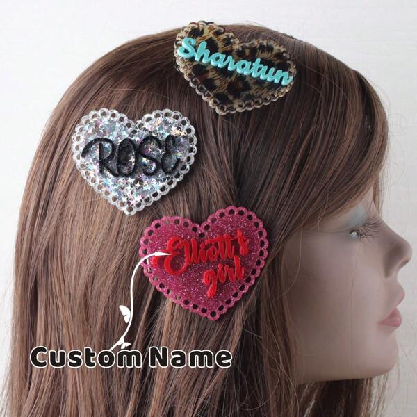 1 Stück personalisierter Buchstaben Lässig Acryl Haarclip, personalisiertes Name Alltagszubehör Geschenk für Frauen, Frühling/Sommer